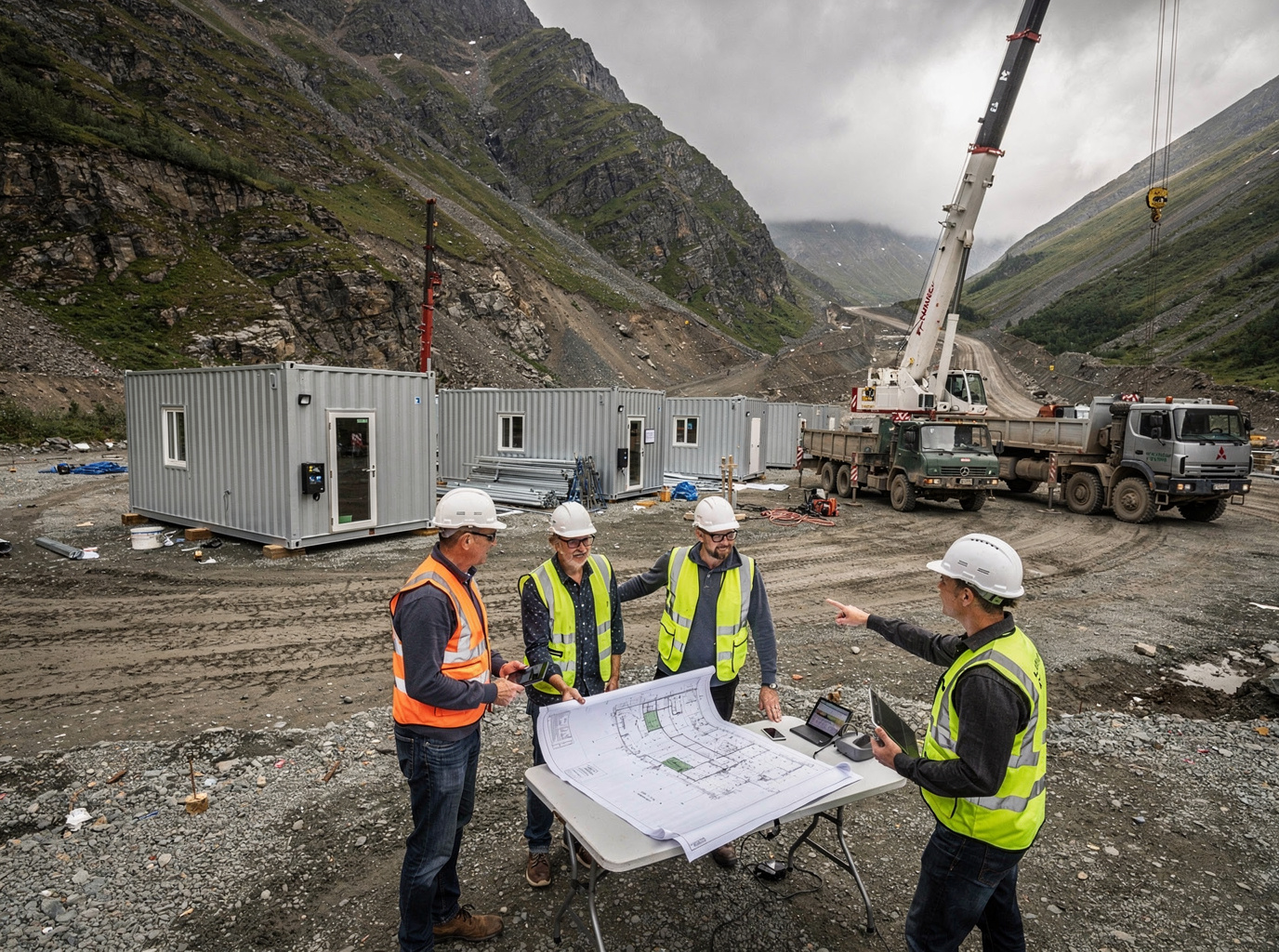 Planning Modular Buildings for Difficult-Access Sites
